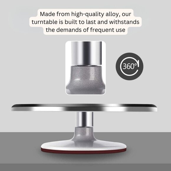 Cake Stand with Non-Slipping Silicone Bottom & Cake Decorating Tool Combo Pack - Picture 3 of 9